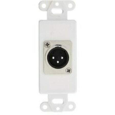 SWE-TECH 3C Decora Wall Plate Insert, White, XLR Male to Solder Type FWT301-1004